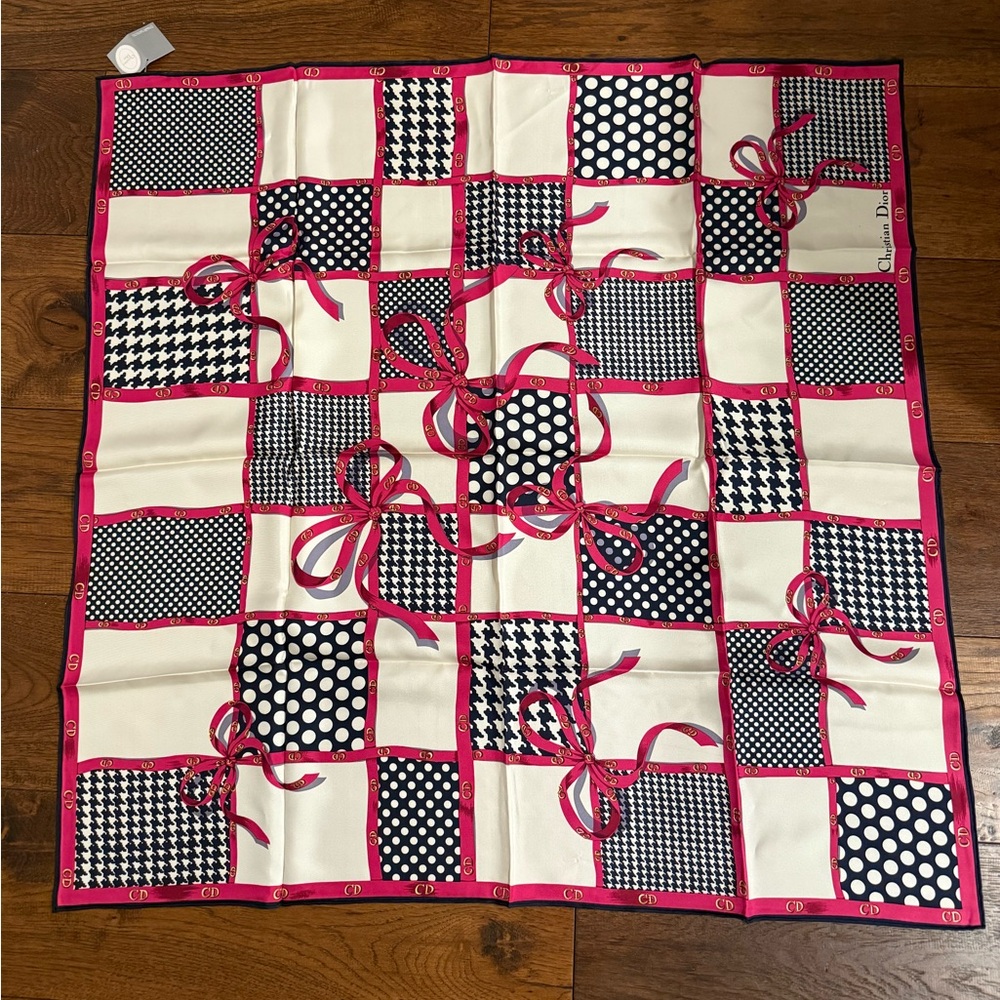 Christian Dior Silk Bows Scarf NWT